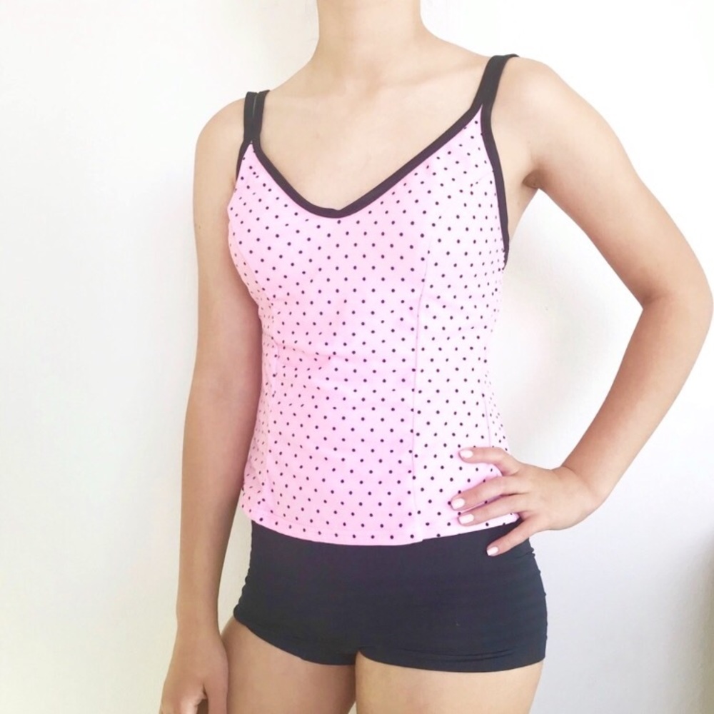 Miraclesuit Polkadot Tankini Top Pink Black